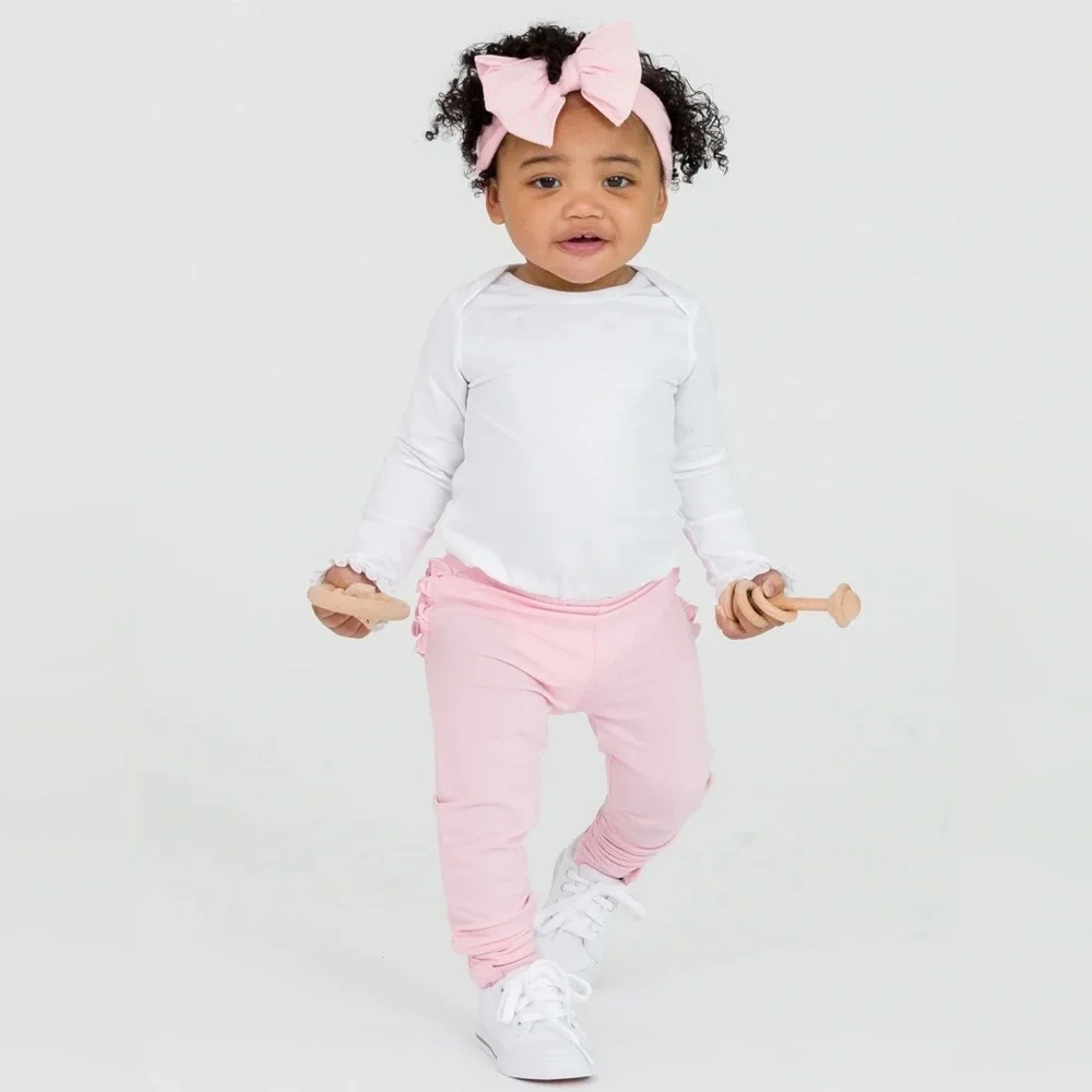 Ruched Pink Bow Legging
